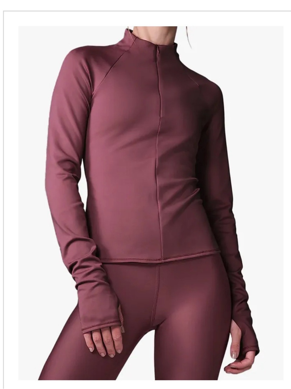 NWT Alo Yoga Airlift Winter Warm 1/4 Zip Long Sleeve Burgundy Truffle XS
